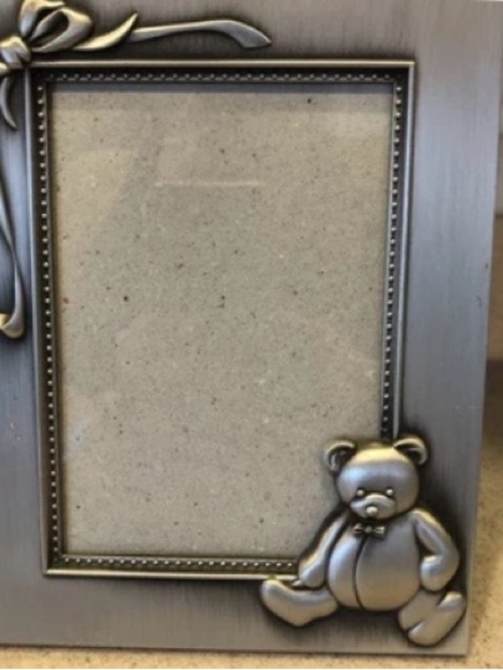 Burnes Of Boston Silver & Pewter Teddy Bear Picture Frame